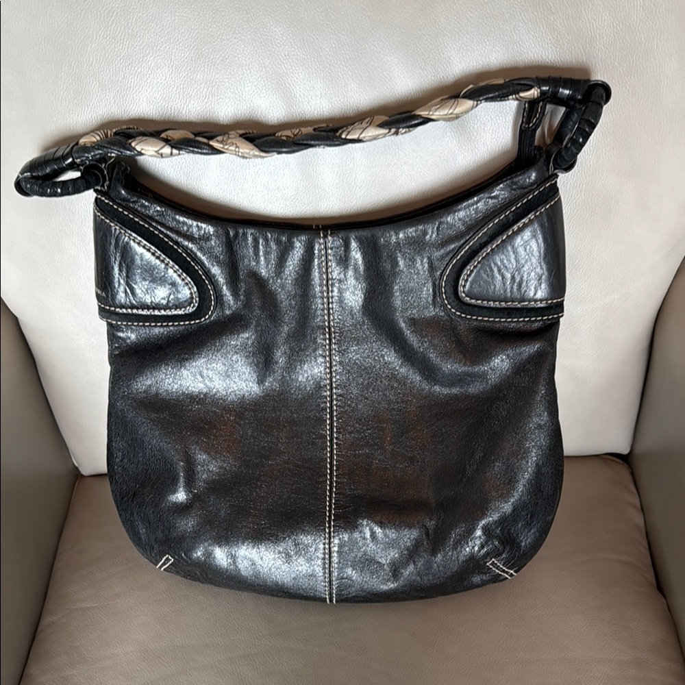 Francesco Biasia Italian Black Leather Women's Bag